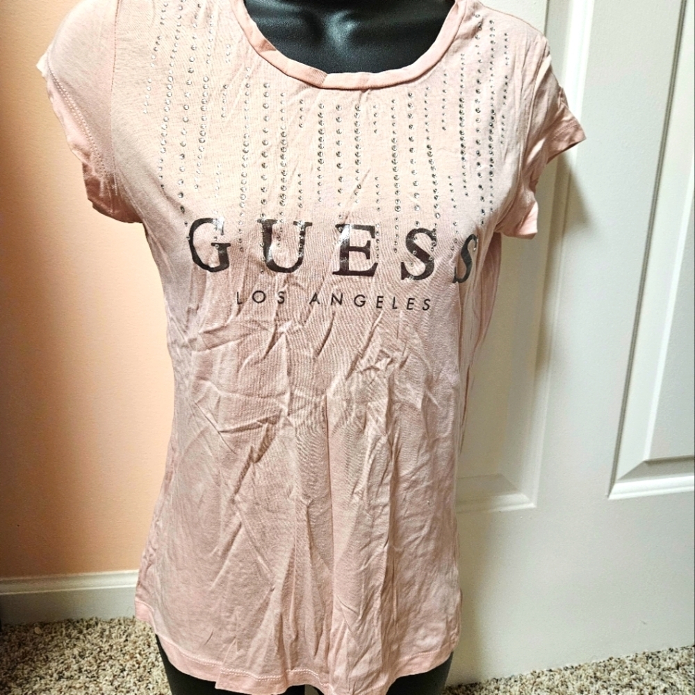 GUESS Embellished Rhinestone Tee